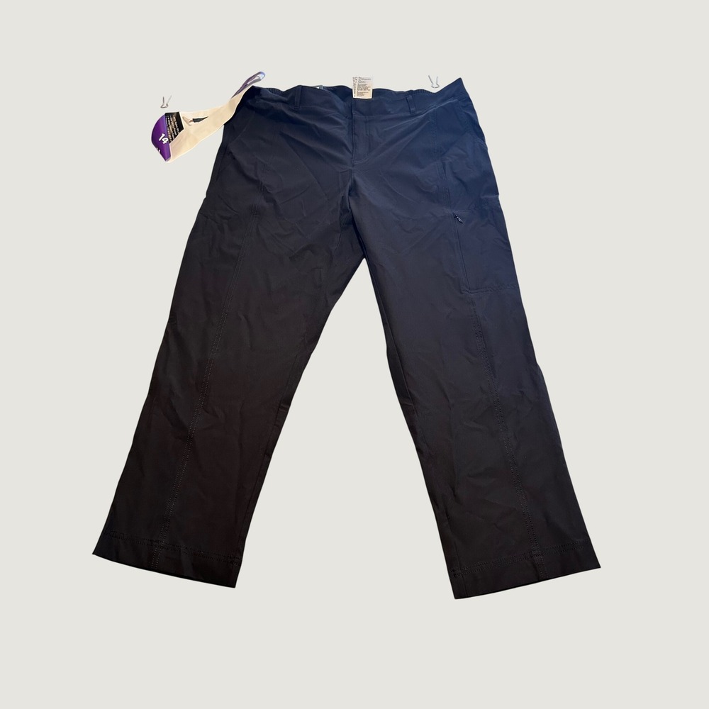 Kirkland Travel Pant Women 14 Black NEW 4-Way Stretch Zip Pocket